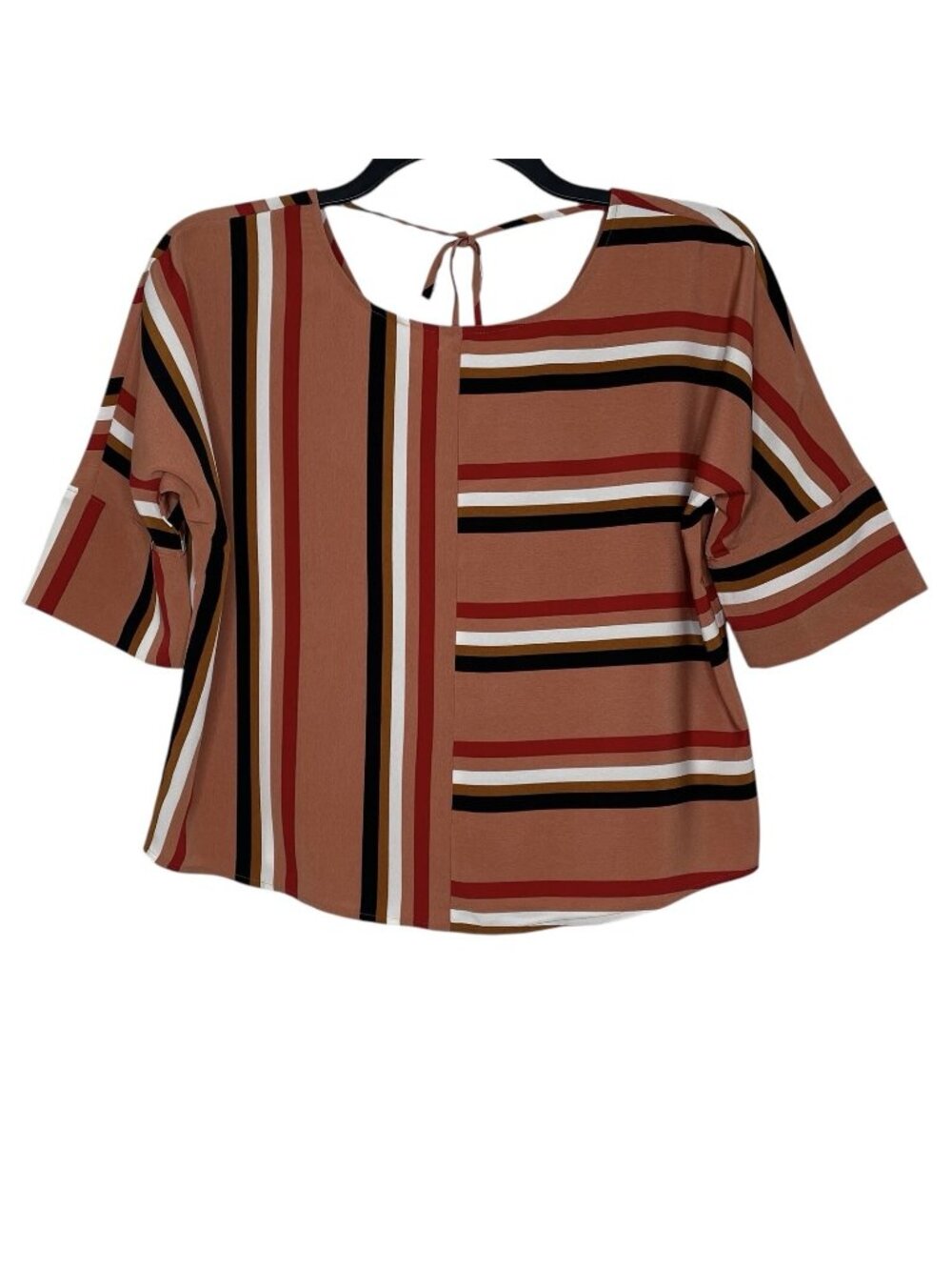 Express Womens Blouse Size XS Round Neck Oversized Stripe Dolman Sleeves